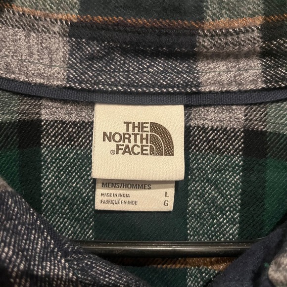 The North Face‎ Mens Arroyo Flannel Shirt Plaid Green Large Button Down - Picture 4 of 8